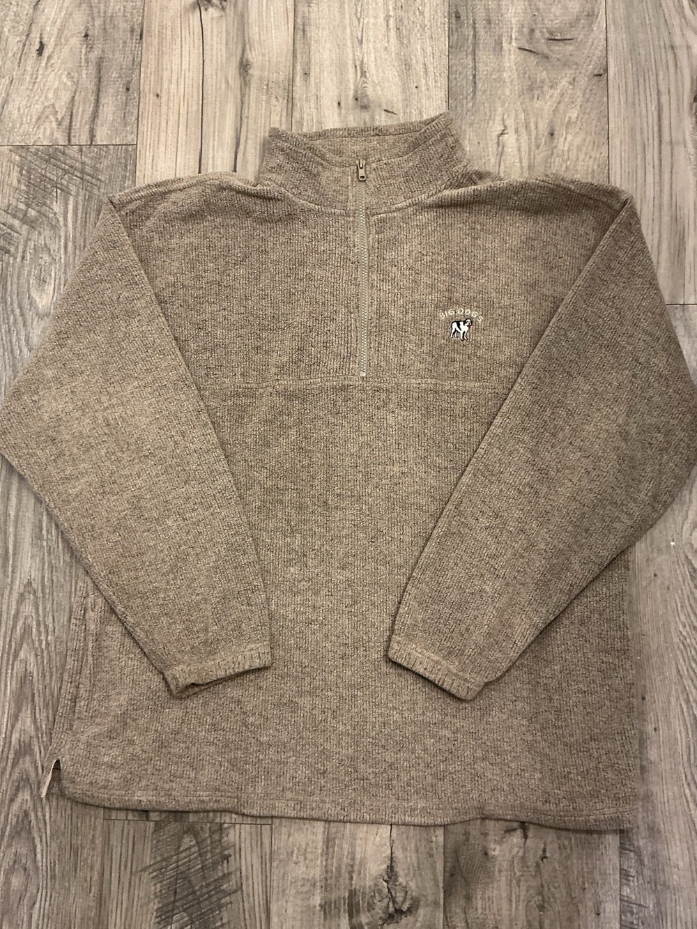 Big Dogs Men's Half-Zip Sweater in Heathered Tan